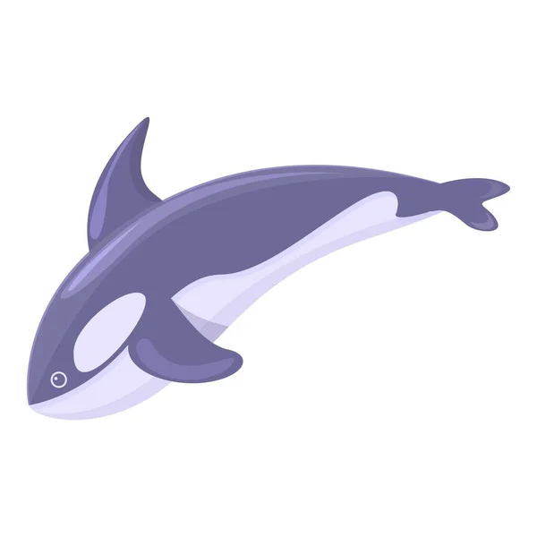 Aquatic δολοφόνος φάλαινα εικονίδιο, στυλ κινουμένων σχεδίων — Διανυσματικό Αρχείο