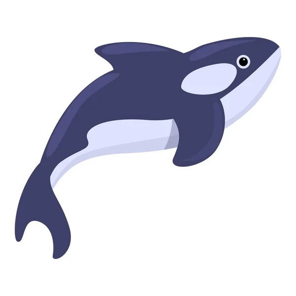 深いキラークジラのアイコン、漫画のスタイル — ストックベクタ
