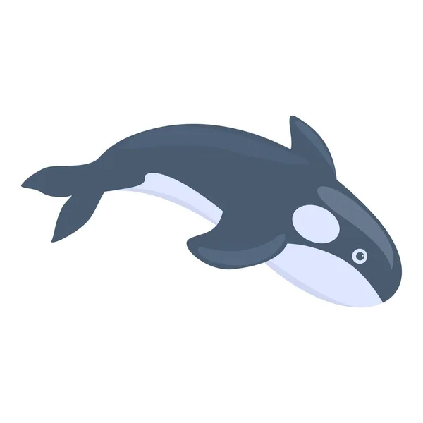 Plavání zabiják velryba ikona, kreslený styl — Stockový vektor