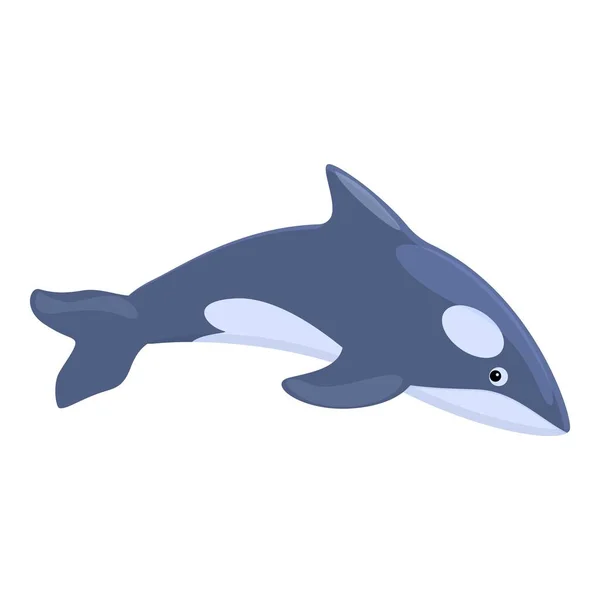 Danger killer whale icon, cartoon style — Stock Vector