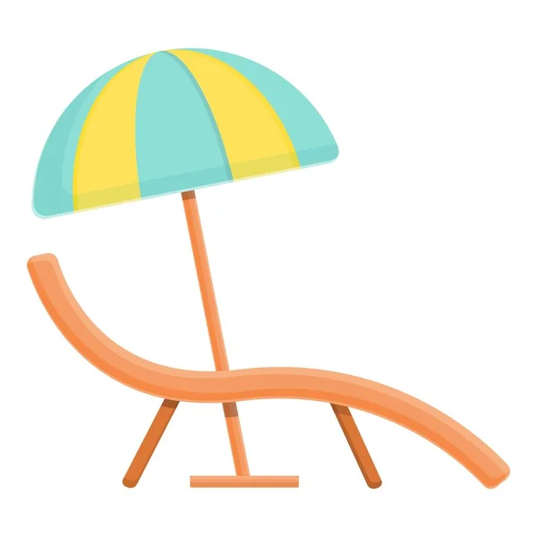 Water park chair umbrella icon, cartoon style — Stock Vector