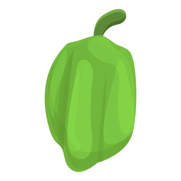 Ikon paprica hijau, gaya kartun - Stok Vektor