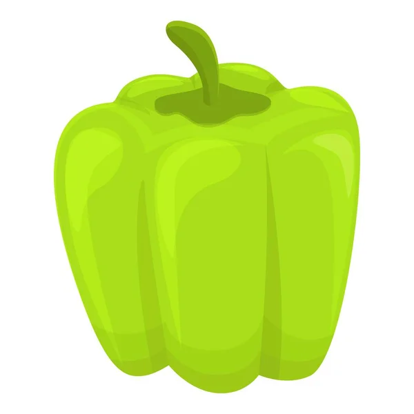 Öko zöld paprika ikon, rajzfilm stílus — Stock Vector