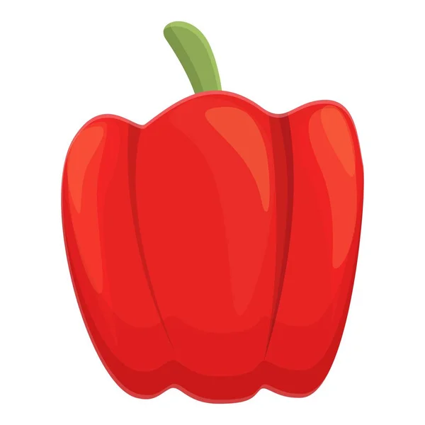 Ikon paprika merah pertanian, gaya kartun - Stok Vektor