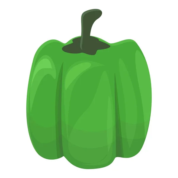 Icône paprica vert vitaminé, style dessin animé — Image vectorielle