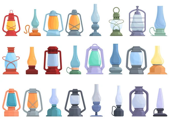 Conjunto de ícones de querosene, estilo cartoon — Vetor de Stock