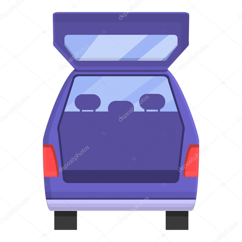Open trunk car icon, cartoon style