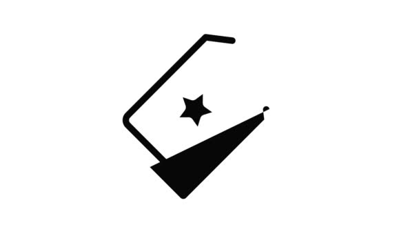 Star brand label icon animation — Stock Video