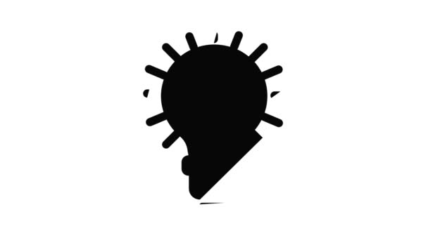 Ideia ícone da lâmpada animação — Vídeo de Stock