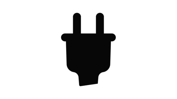 Eco-besparende plug pictogram animatie — Stockvideo