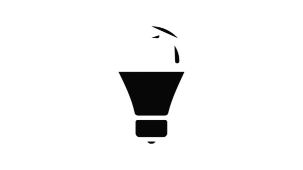 Spaar energie lamp pictogram animatie — Stockvideo