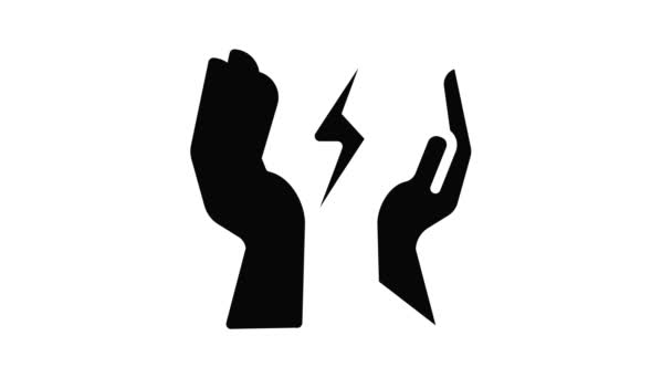 Hand te houden energie pictogram animatie — Stockvideo