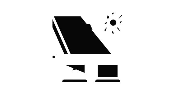 Panel solar solución de energía icono de animación — Vídeo de stock