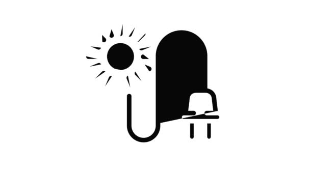 Animacja ikony wtyczki słonecznej — Wideo stockowe