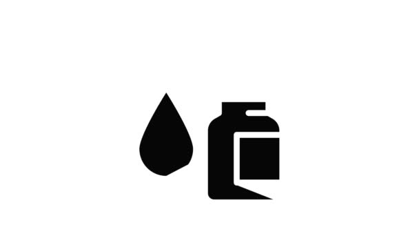 Eye dropper fles pictogram animatie — Stockvideo