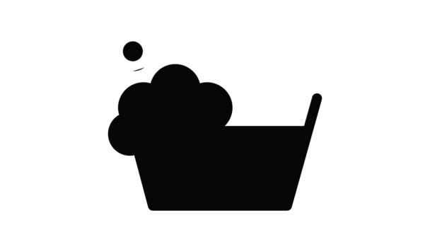 Ropa jabón lavado icono animación — Vídeos de Stock