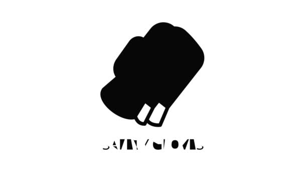 Анимация значков перчаток безопасности — стоковое видео
