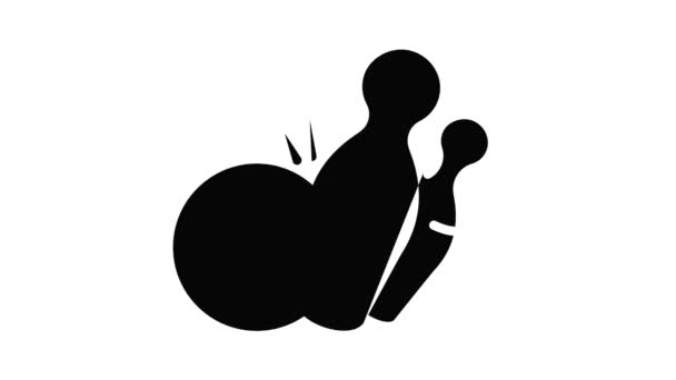 Bowling greve pino ícone animação — Vídeo de Stock
