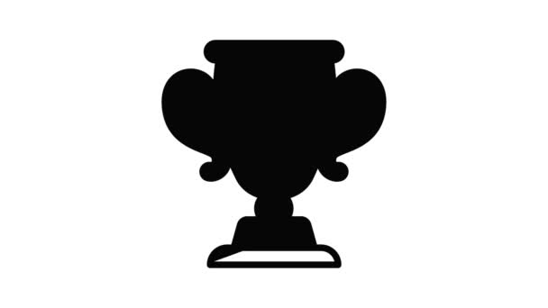 Bowling gold cup icon animation — Stock Video