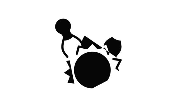 Strike ball icono de animación — Vídeos de Stock