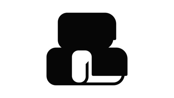 Toalha de rolo pilha ícone animação — Vídeo de Stock