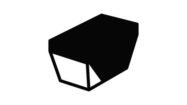 Τετράγωνο κουτί γεύμα εικονίδιο κινούμενα σχέδια — Αρχείο Βίντεο