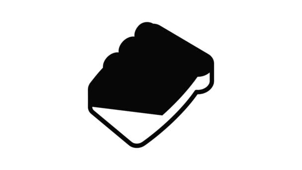 Mantequilla de maní en la animación icono de pan — Vídeo de stock