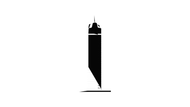 City hemel toren pictogram animatie — Stockvideo