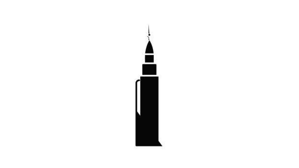 Asiático céu torre ícone animação — Vídeo de Stock