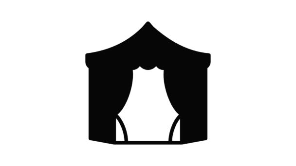 Большая палатка с иконкой анимации окон — стоковое видео