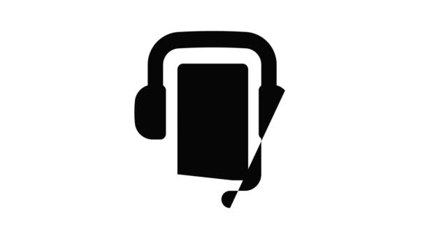 Ακουστικά και εικονίδιο smartphone animation — Αρχείο Βίντεο