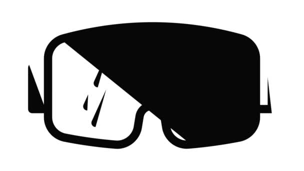 Ski zonnebril masker pictogram animatie — Stockvideo