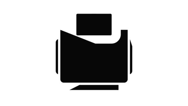 Animazione icona stampante camera — Video Stock