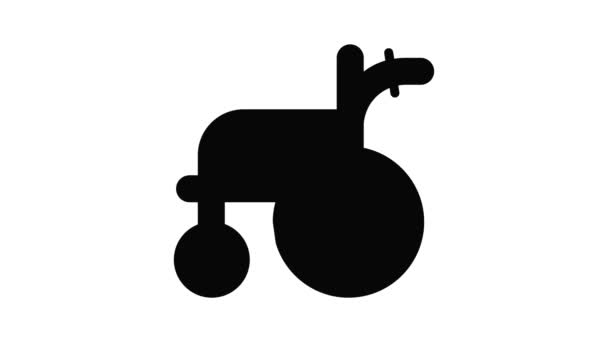 Wheelchair icon animation — Stock Video