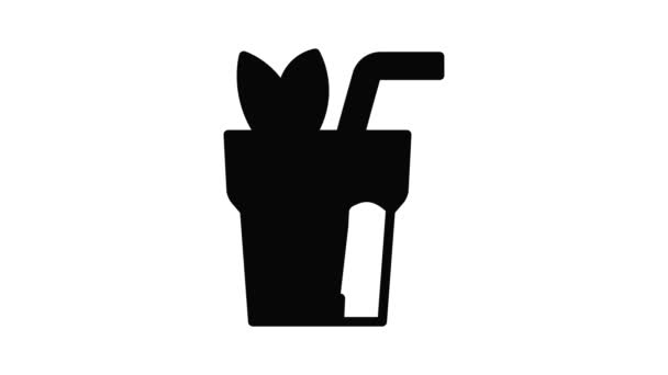 Animação de ícone de smoothie de frutas de hortelã — Vídeo de Stock