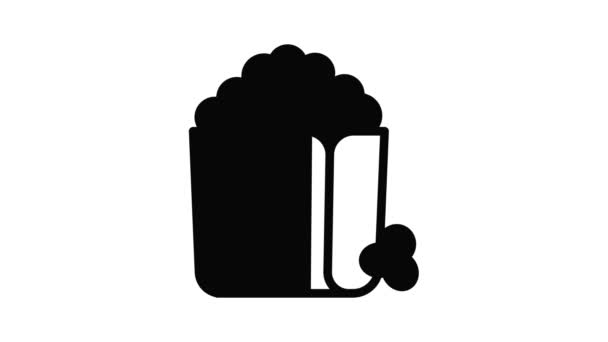 Animação ícone saco pipoca — Vídeo de Stock