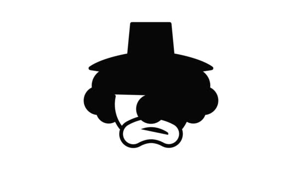 Animace ikon smutného klauna — Stock video