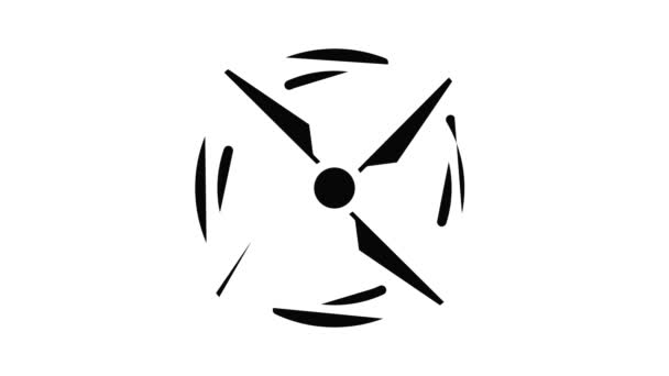 Rotation of drone propeller icon animation — Stock Video