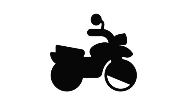 Old motorbike icon animation — Stock Video