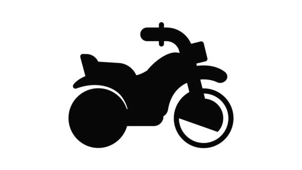 Viaje moto icono de animación — Vídeo de stock