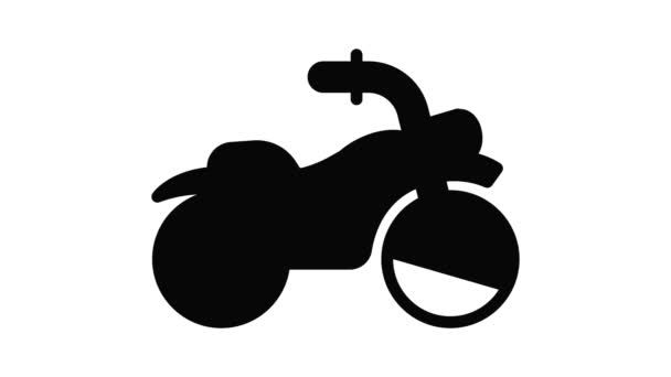 Competencia moto icono animación — Vídeos de Stock
