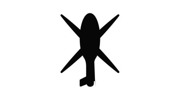 Animation des Helikopter-Symbols von oben — Stockvideo