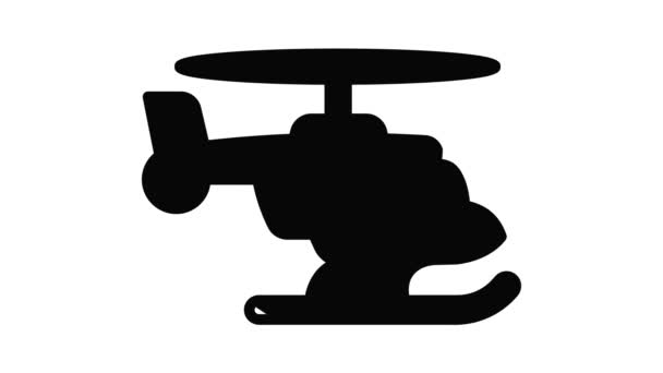 Animación icono helicóptero de rescate — Vídeos de Stock