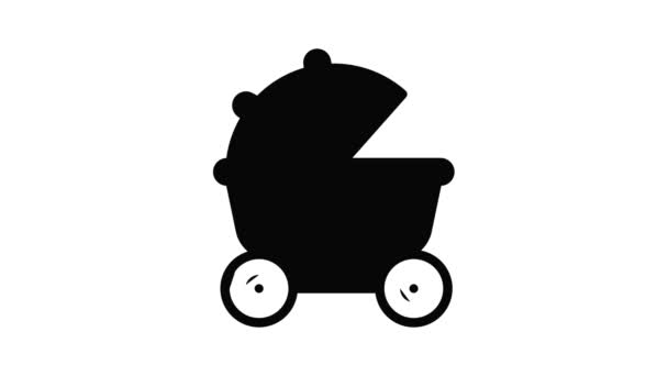 Animación icono cochecito de maternidad — Vídeos de Stock