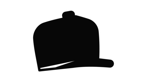 Hiphop baseball cap icon animation — Stock Video