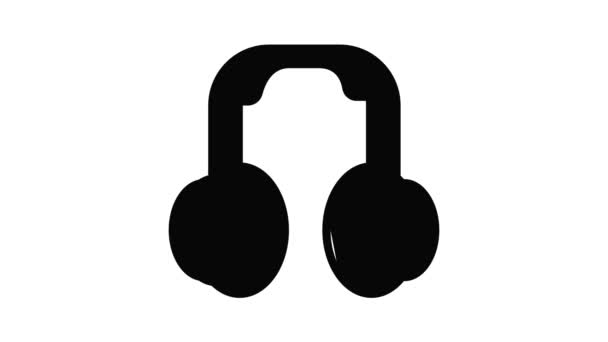 Animação ícone de fones de ouvido rapper — Vídeo de Stock