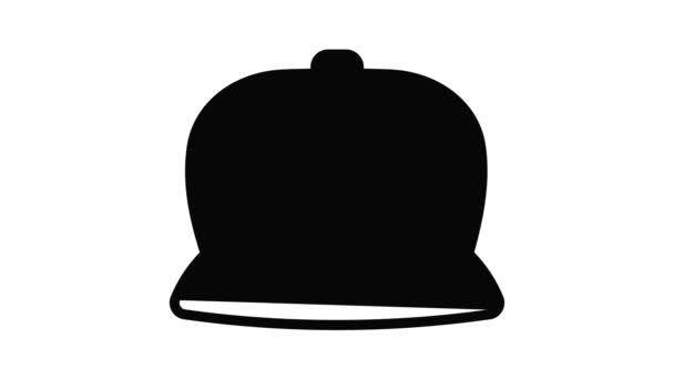 Hiphop cap pictogram animatie — Stockvideo