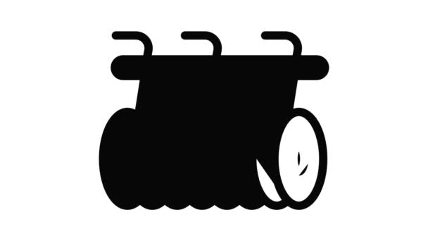 Farming tractor equipment icon animation — Stock Video