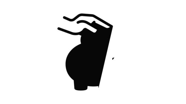 Moeda depósito piggy banco ícone animação — Vídeo de Stock