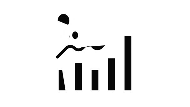 Graph chart finance icon animation — Stock Video